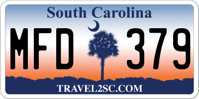 SC license plate MFD379