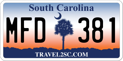 SC license plate MFD381