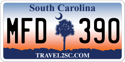 SC license plate MFD390