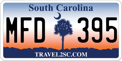 SC license plate MFD395
