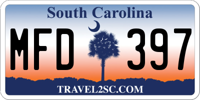 SC license plate MFD397