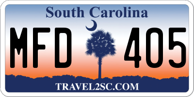 SC license plate MFD405