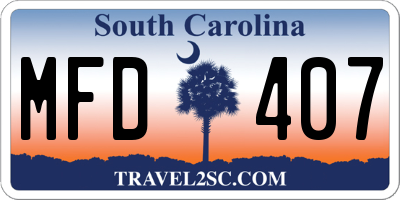 SC license plate MFD407