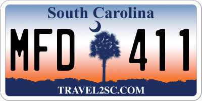 SC license plate MFD411