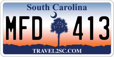 SC license plate MFD413