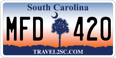 SC license plate MFD420