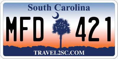 SC license plate MFD421