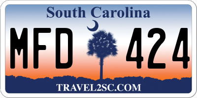 SC license plate MFD424