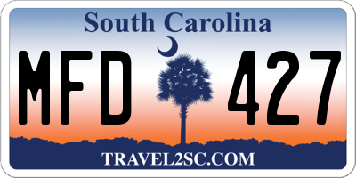 SC license plate MFD427