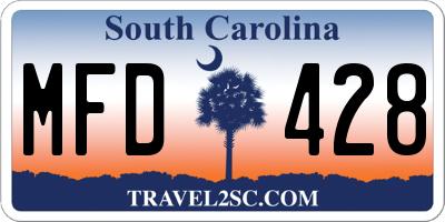SC license plate MFD428