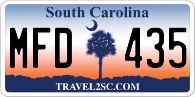 SC license plate MFD435
