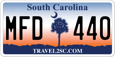 SC license plate MFD440