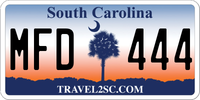 SC license plate MFD444