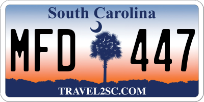 SC license plate MFD447