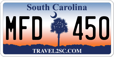 SC license plate MFD450
