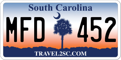 SC license plate MFD452