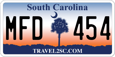 SC license plate MFD454