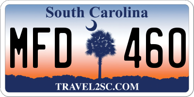 SC license plate MFD460