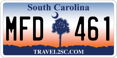 SC license plate MFD461