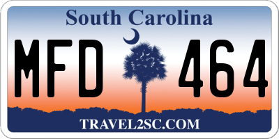 SC license plate MFD464