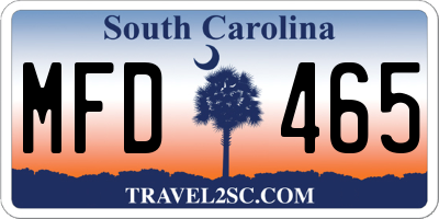 SC license plate MFD465