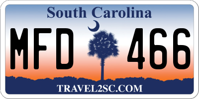SC license plate MFD466