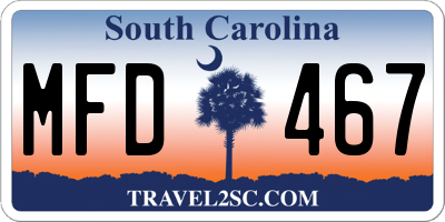 SC license plate MFD467