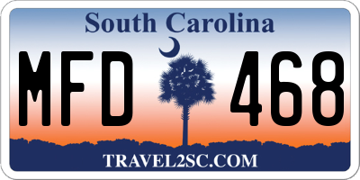 SC license plate MFD468