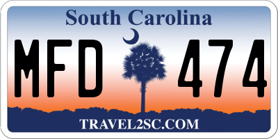 SC license plate MFD474