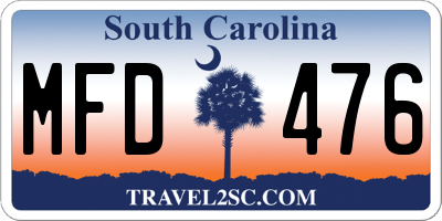 SC license plate MFD476