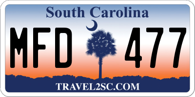 SC license plate MFD477
