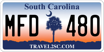 SC license plate MFD480