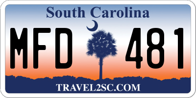 SC license plate MFD481