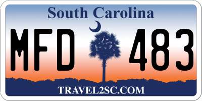 SC license plate MFD483