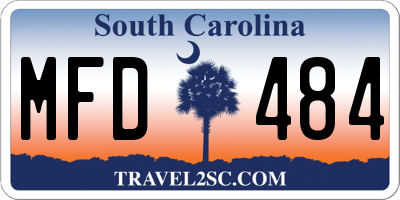 SC license plate MFD484