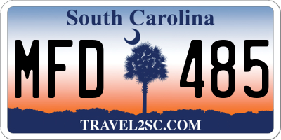 SC license plate MFD485