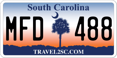 SC license plate MFD488