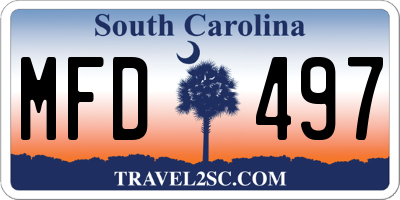SC license plate MFD497