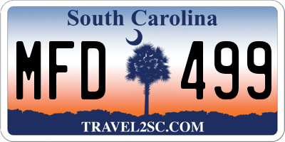 SC license plate MFD499