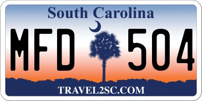 SC license plate MFD504