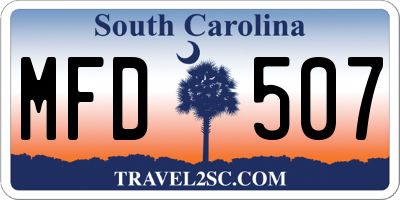 SC license plate MFD507