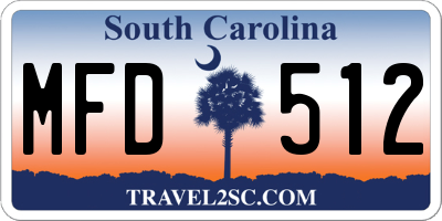 SC license plate MFD512