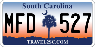 SC license plate MFD527