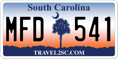 SC license plate MFD541
