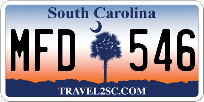 SC license plate MFD546