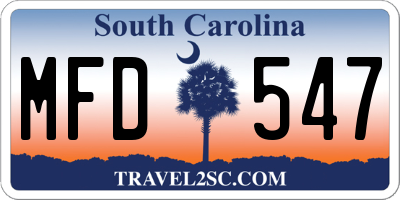 SC license plate MFD547