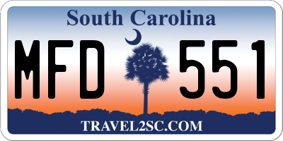 SC license plate MFD551