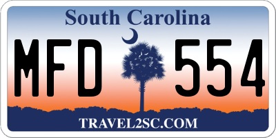 SC license plate MFD554