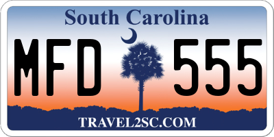 SC license plate MFD555
