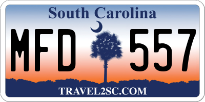 SC license plate MFD557